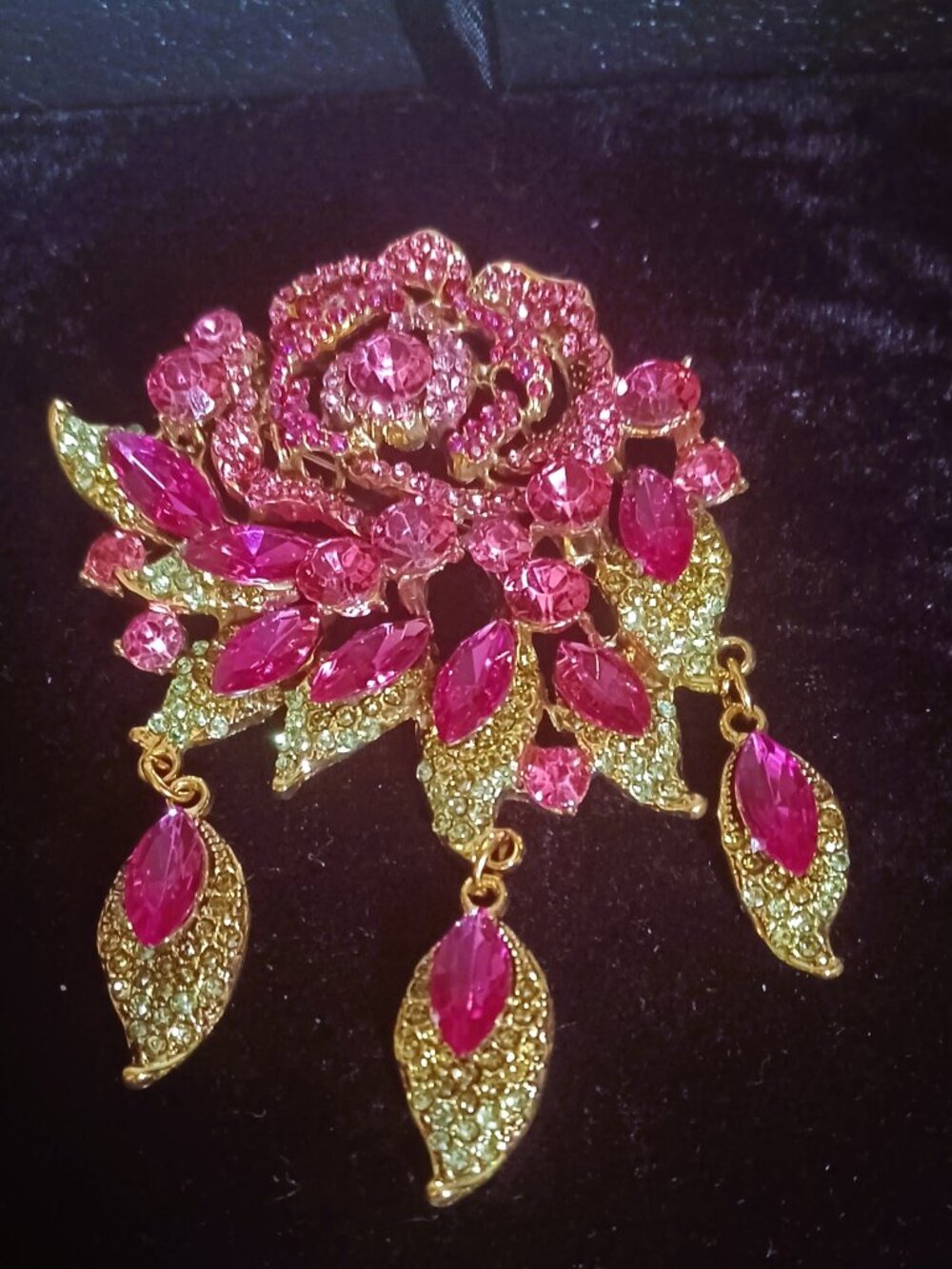 Gorgeous 4" PINK Bling Brooch